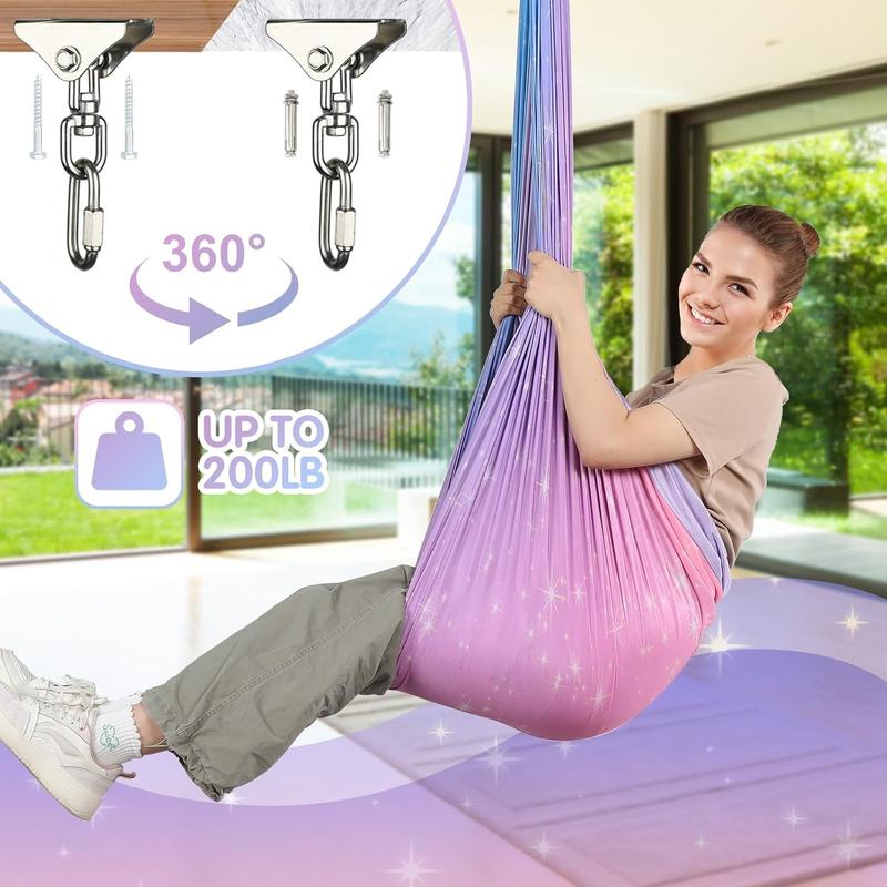 Sensory Swing, Sensory Swing for Kids & Adults, Indoor & Outdoor Sensory Swing, Double Layer Therapy Cuddle Swing for Kid with Autism, Holds up to 200lbs