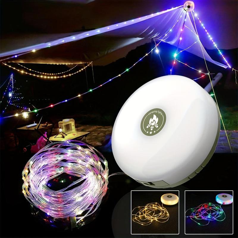 Outdoor LED Camping String, 1 Box USB Rechargeable LED String Light, Portable LED Light String for Camping, Tent, Holiday Party, Wedding, Camping Essentials