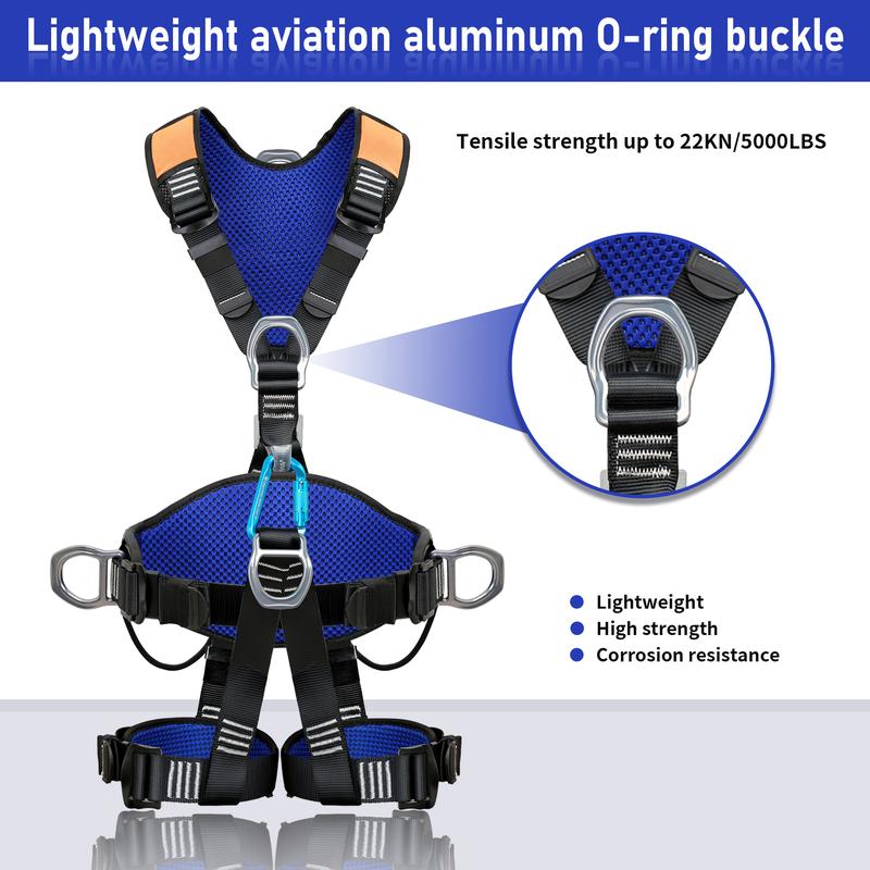 Full Body Climbing Harness Can Be Inverted Thicken Widen Protect Waist Safety Harness Tree Work Rock Climbing Mountaineering Rescuing Work at Height