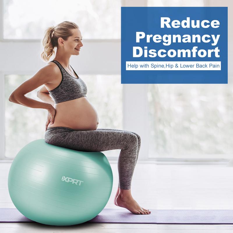 XPRT Exercise Ball - Yoga Ball in 75 CM Sizes for Workout, Pregnancy, Stability - 5 colors - Anti-Burst Swiss Balance Ball w Quick Pump - Fitness Ball Chair for Office, Home, Gym