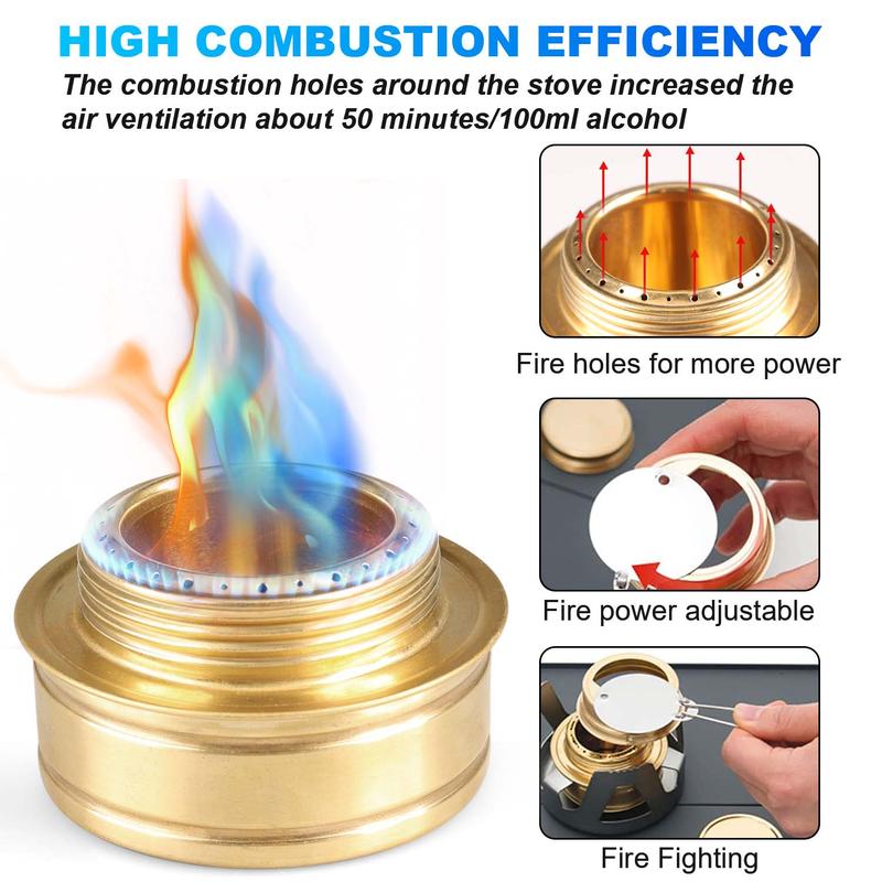 Portable Camping Gas Stove, Alcohol Stove Emergency Survival Camping Hiking Cooking Ultralight Spirit Burner, Suitable For Outdoor Backpacking Hiking