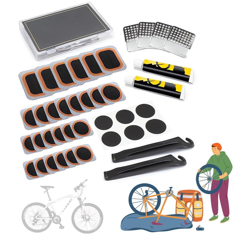 Bicycle Repair Tool Set, 1 Set Glue-free Bicycle Repair Tool Set, Easy To Operate and Carry A Wide Range Of Inner Tube Puncture Professional Repair Kit