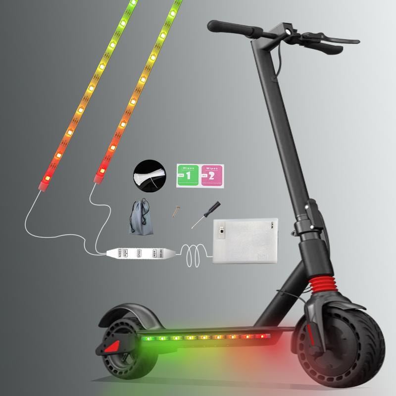 2 Strip  Electric LED Bicycle Scooter Lights Night Cycling Colorful Lamp Waterproof Safety Skateboard Scooter Lights