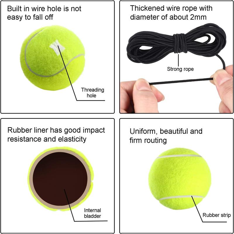 4 Packs Tennis Training Ball with String Tennis Trainer Balls Self Practice Trainer Tool Tennis Ball Training Equipment for Tennis Trainer Practice Exercise