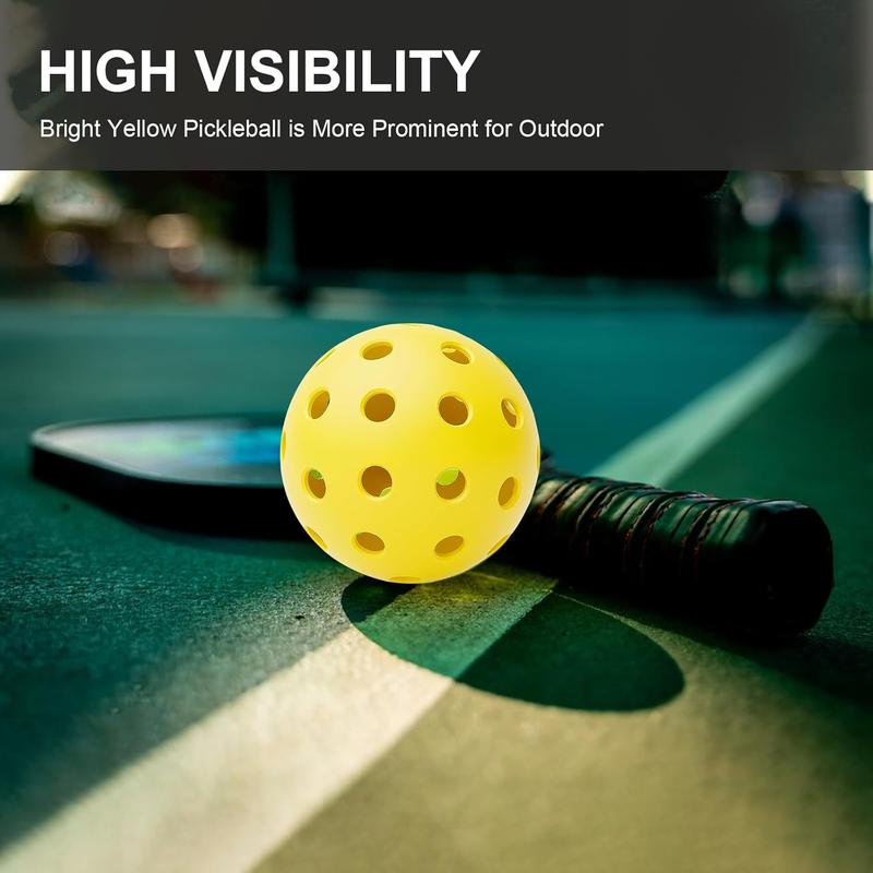 The 12 24 Pack Premium 40-Holes Yellow Outdoor Pickleball Balls, Meet USAPA Official Requirement, Perfectly Balanced, High Bounce True Flight, Durable Outdoor Pickleball Set