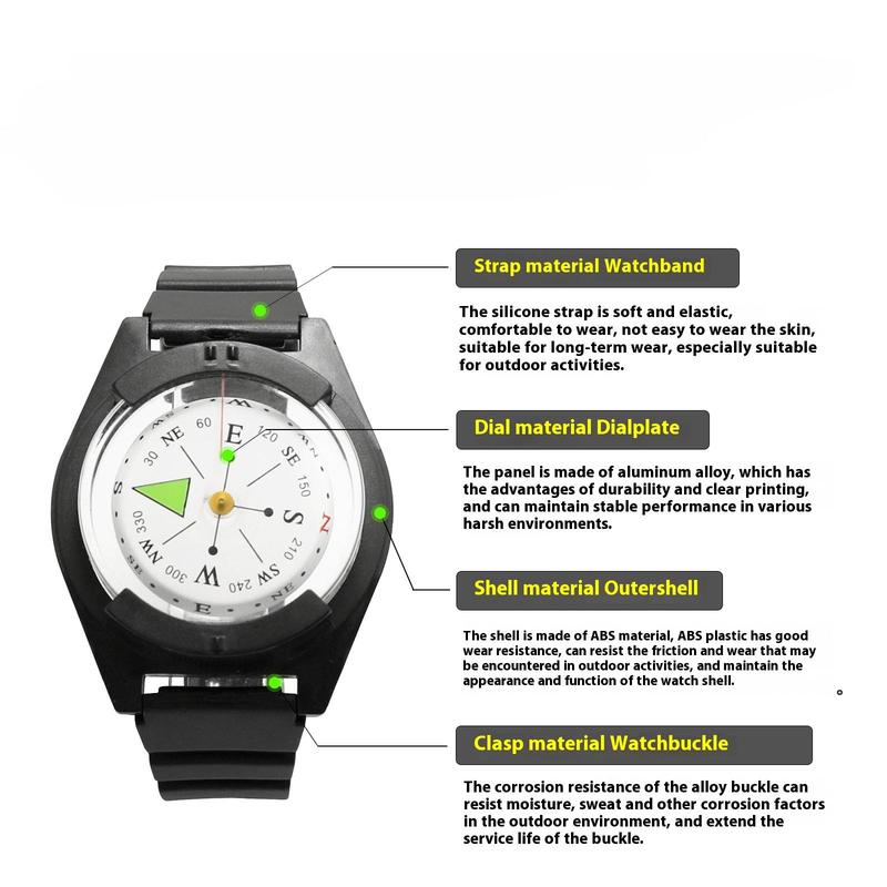 Portable Compass Watch, Unisex Wrist Compass, Waterproof High-precision Outdoor Compass, Sports Watch for Men & Women