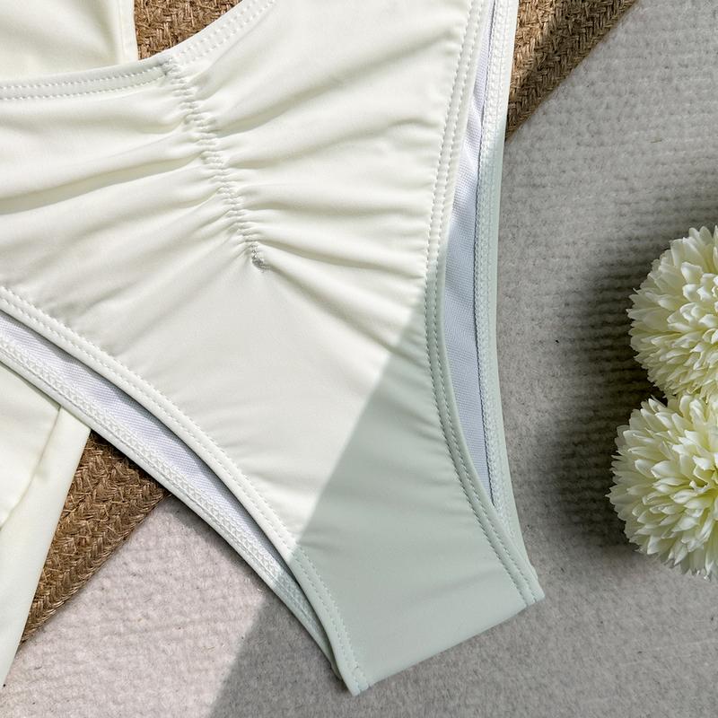Aprilake Women’s 3 Piece Swimsuit with Mini Skirt Sexy Halter Bathing Suit 3D Flower Bikini