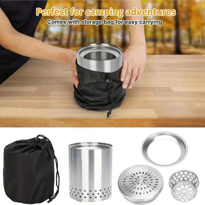 Stainless Steel Portable Camping Stove, Durable Camp Stove, Easy To Assemble Camp Kitchen, Outdoor Adventure, Yard and Desktop Use