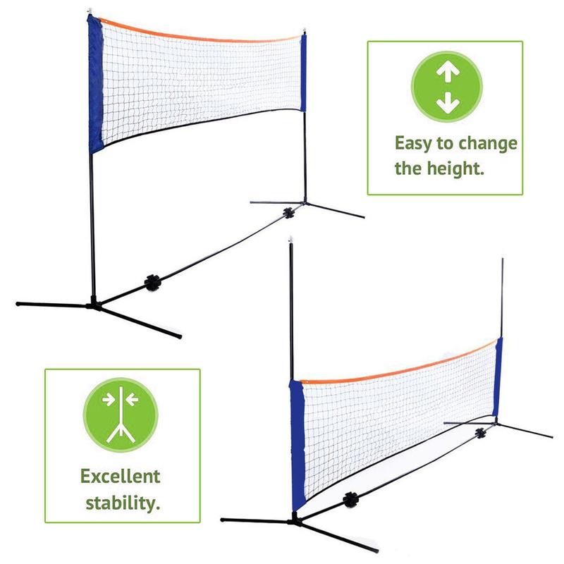 Volleyball Tennis Net Set with Stand Frame and Carry Bag 10 Feet Portable Badminton