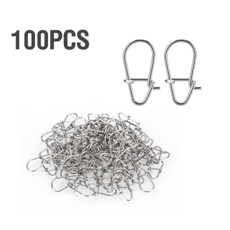 Stainless Steel Fishing Lure Connector, 100pcs High Strength Snap, Fishing Accessories, Buckle for Saltwater