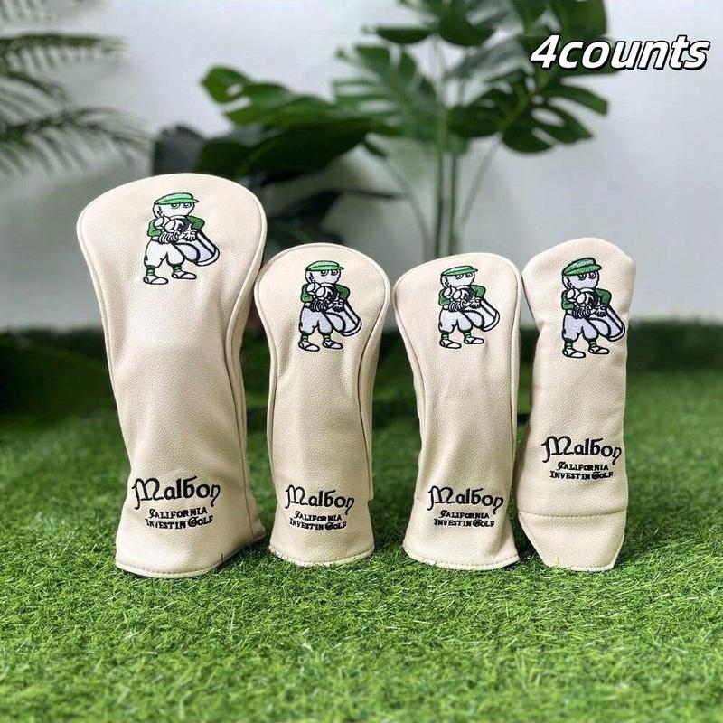 Golf Club Head Cover, 1 Count 4 Counts Cute Cartoon Pattern Golf Driver Head Cover, Golf Accessories for Men & Women