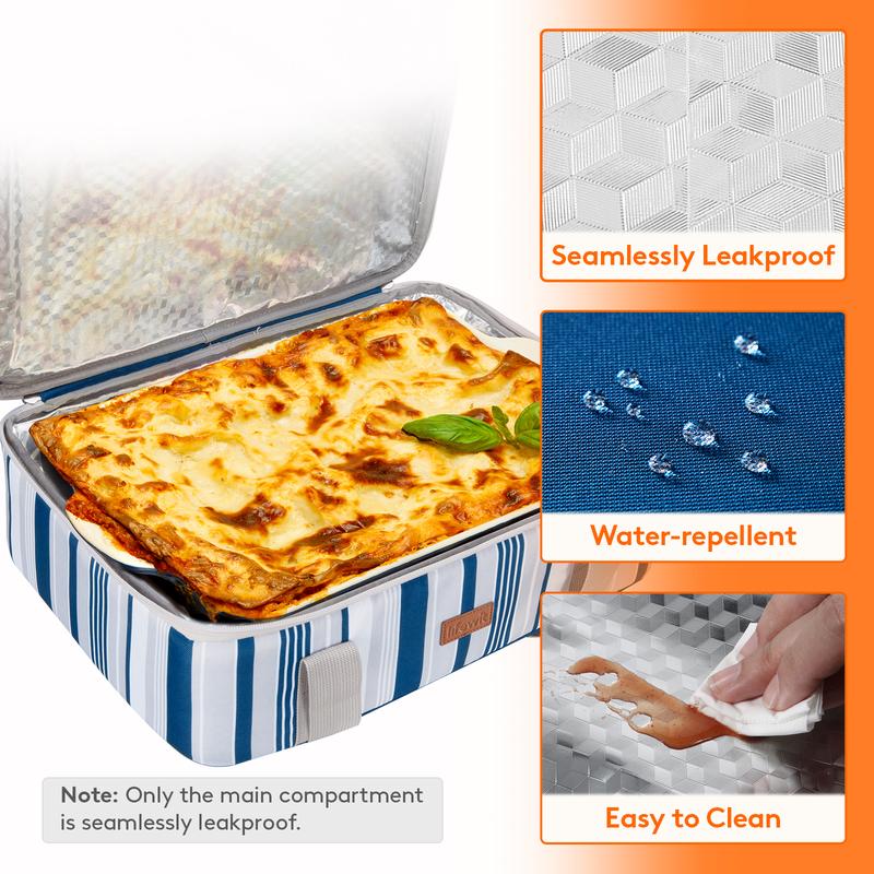 Lifewit Insulated Casserole Carrier for Hot or Cold Food, Casserole Dish with Lid and Carrying Case, Lasagna Holder for Potluck Parties Picnic Cookouts