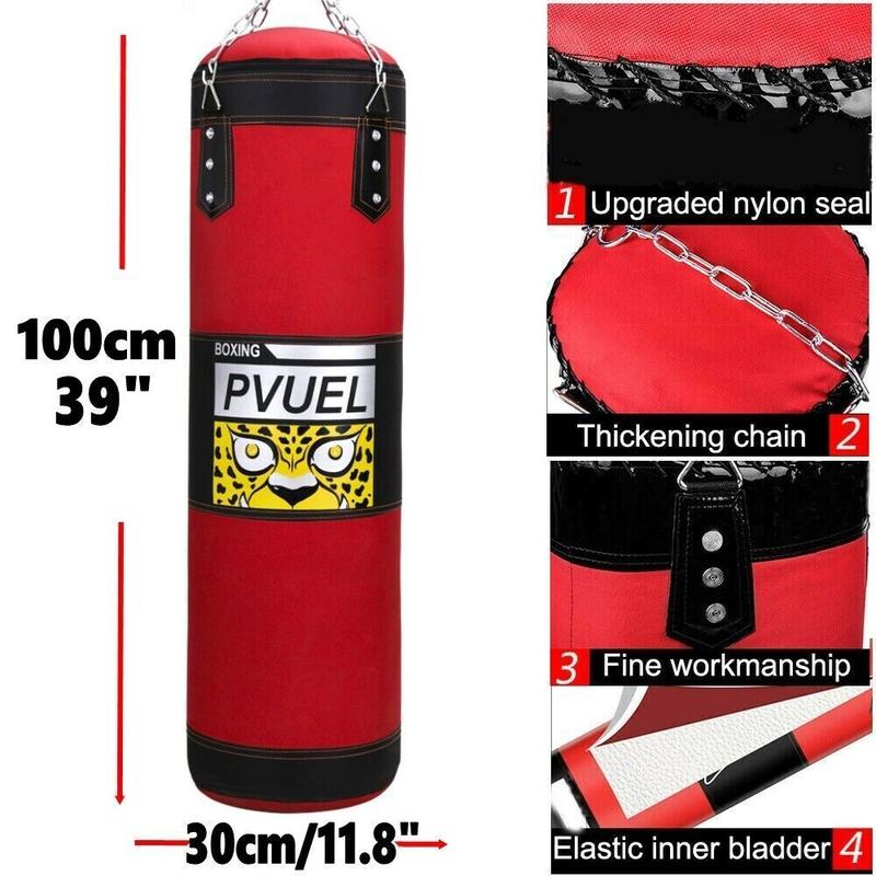 Punching Bag for Adults Kids, Heavy Boxing Bag Set for Training Gloves Speed Thai Bag Kicking MMA Workout GYM (Unfilled)