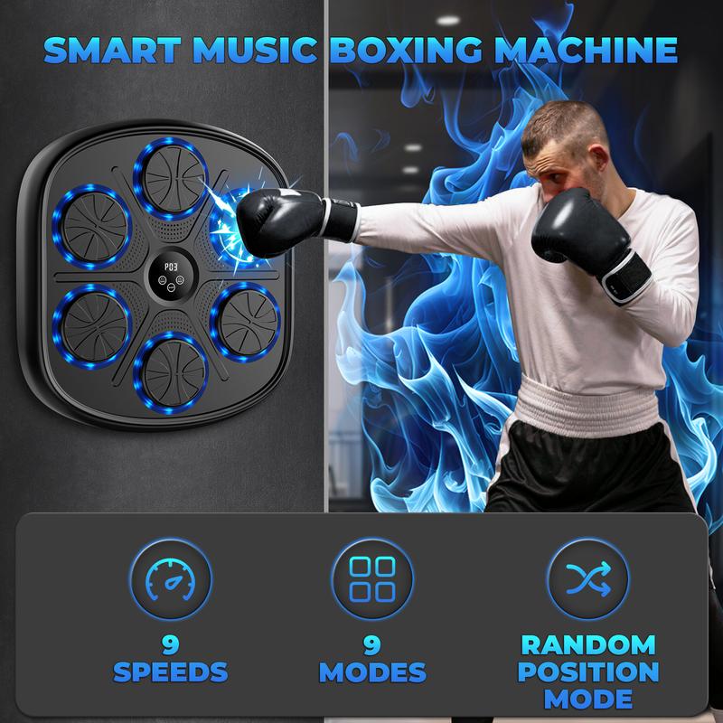 Heetipuk MBT-03 Music Boxing Machine, Wall Mounted Smart Bluetooth Boxing Trainer, Electronic Boxing Target  with Boxing Gloves, Workout Punching Equipment for Home, Indoor and Gym