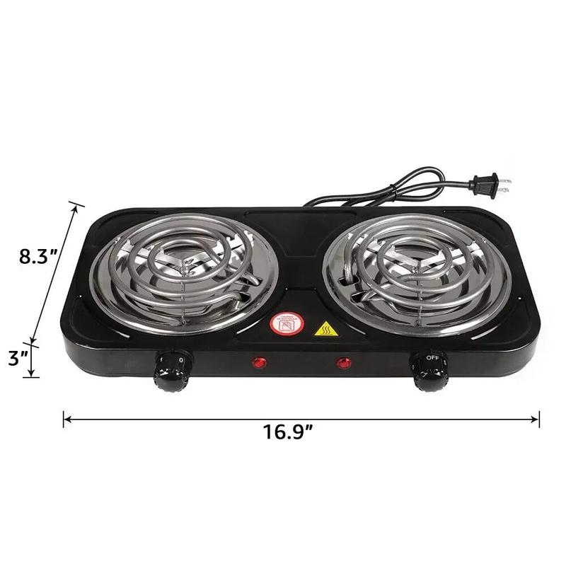 Portable Camping Cooking Stove Dorm Electric Double Burner Hot Plate Heating