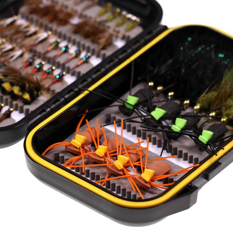 Fly Fishing Flies Starter Set, 64pcs set Assortment Dry Wet Flies Fishing Lures for Trout & Bass Fishing, Outdoor Fishing Supplies, Flyfishing, Solocamping, picnicaesthetic