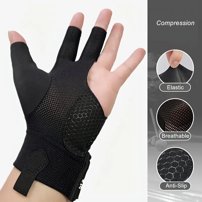 Professional Billiards Glove, Breathable Non-slip 3 Finger Glove, Billiards & Snooker Glove, Sports & Outdoor Accessories