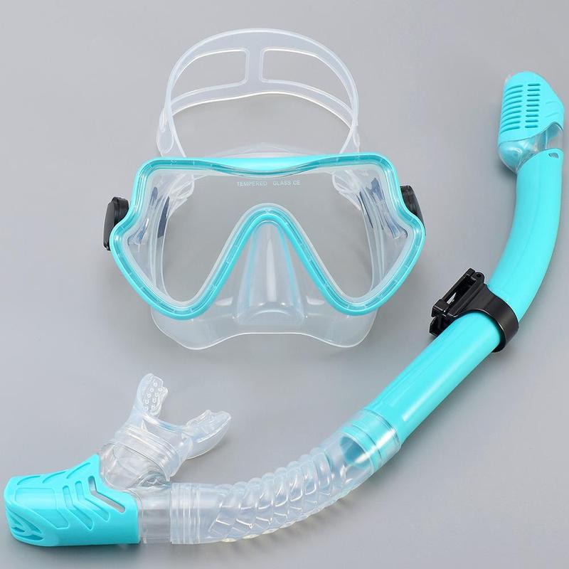 Diving Goggles & Snorkel Kit, 1 Set Waterproof Anti-fog Silicone Diving Goggles, Diving Mask, Water Sports Equipment