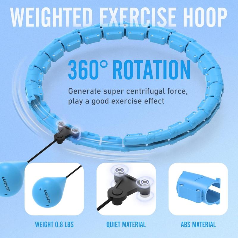 Weighted Hula Circle Hoops for Youngs Weight Loss, Infinity Hoop Fit Plus Size 47 Inch, 24 Detachable Links, Exercise Hoola Hoop Suitable for Women and Beginners