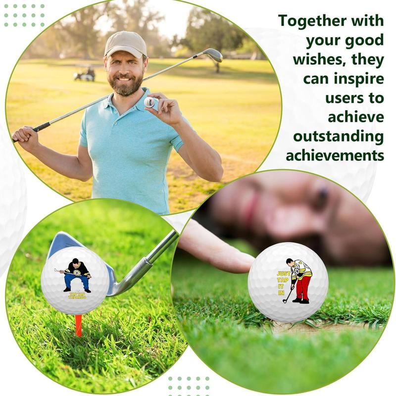 Funny Golf Ball, 4 Counts set Cartoon Pattern Golf Ball, Golf Training Ball Gift Set, Novelty Golfer Present for Men Dad, Christmas Gift