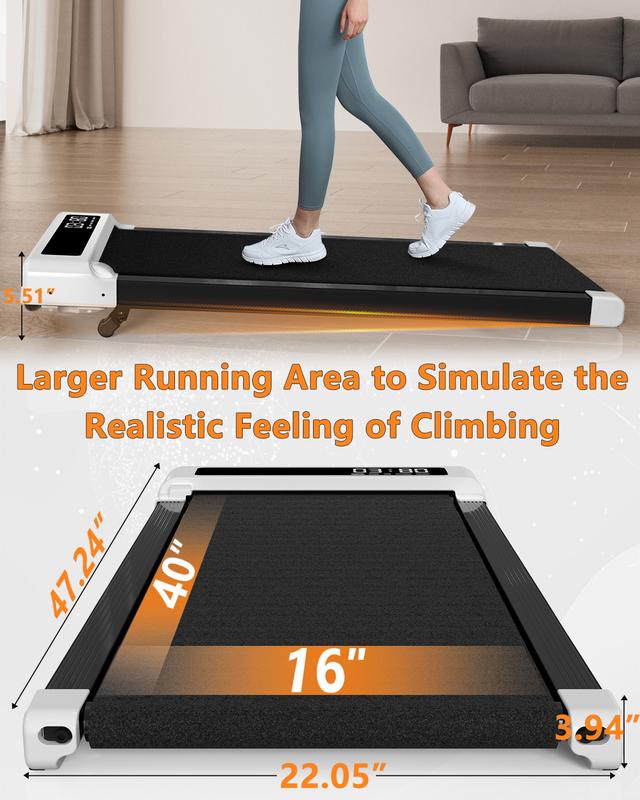 VIPLAT Walking Pad Treadmill Under Desk,Desk Treadmill for Office Home Under Desk,265 lbs Capacity Compact Mini Treadmill 2.5HP 2 in 1 Walking Jogging with Remote Control.LED Display