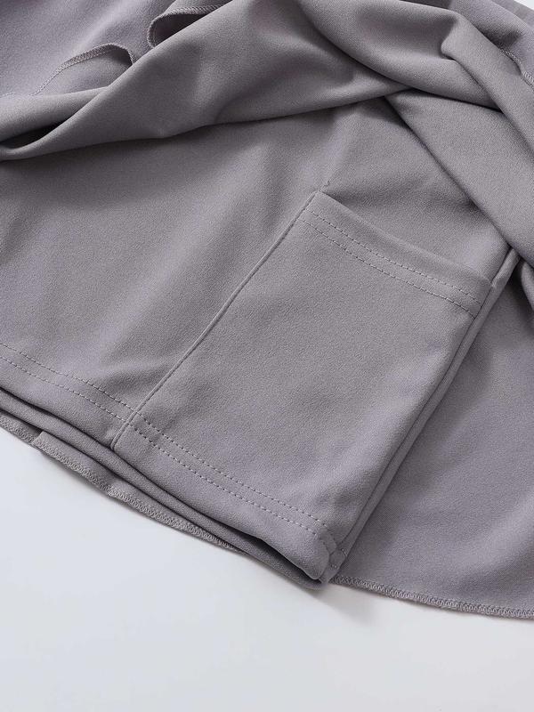 Women's Solid Color High Waist Pocket Sports Skort, Casual Comfy Breathable Skort for Outdoor Sports, Ladies Sportswear for All Seasons