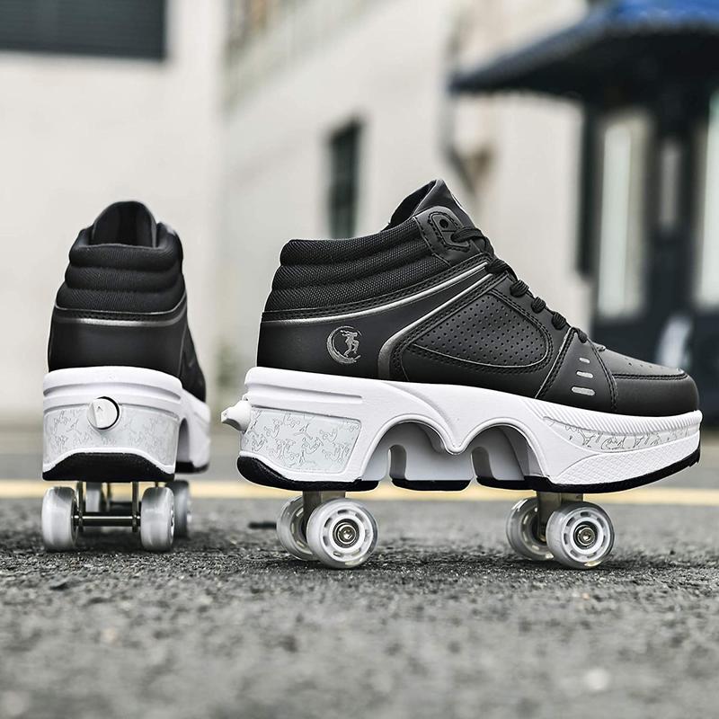 Yousulun Roller Skate Shoes for Men And Women, Sneakers with Retractable Wheels, Roller Skates with Lace for Casual, Daily, Sports and All-Season Use