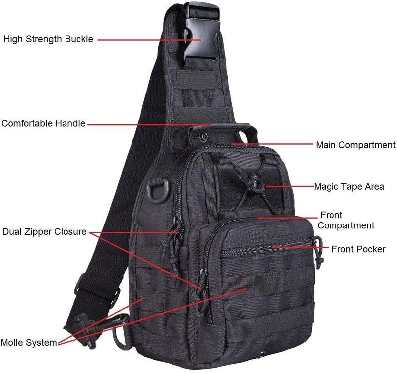 Military Tactical Crossbody Mens Shoulder Bag Chest Pack Camping Hiking Backpack