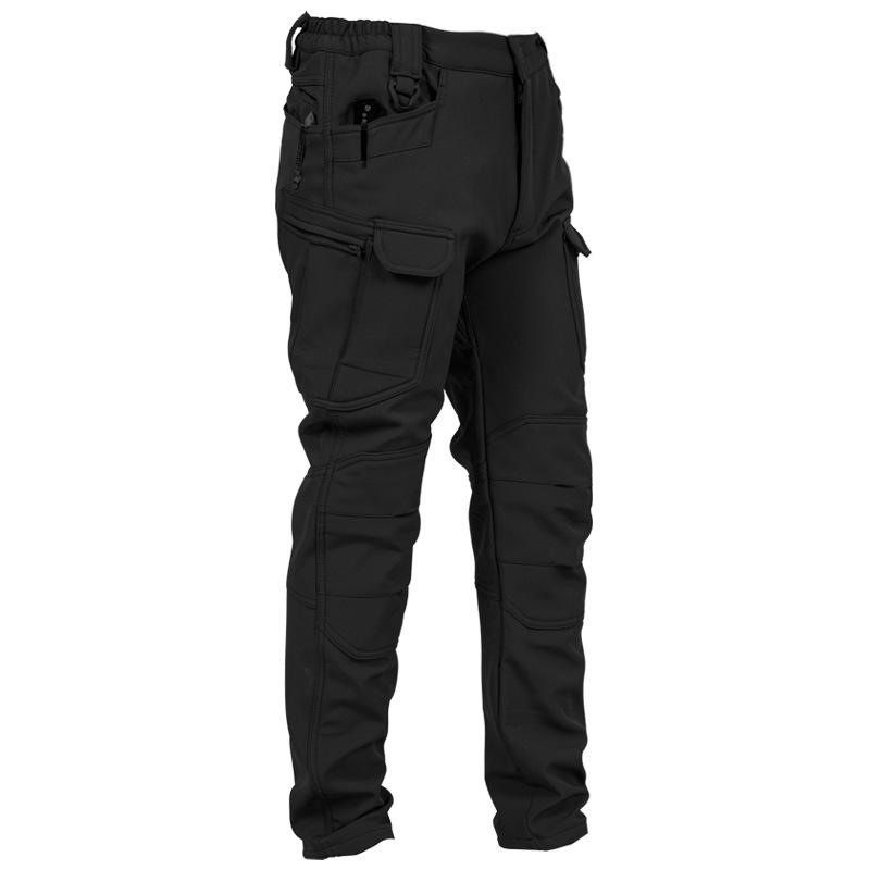 New Fashion Ix7 Outdoor Technical Trousers Men's Soft Shell Tactical Pants Fleece Warm Casual Working Pants Fleece-lined Thickened Climbing Pants Outdoor Sports Equipment Popular Black Five