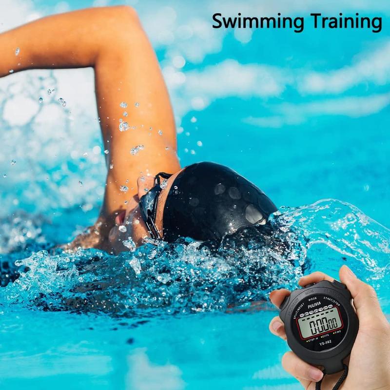 Sports Stopwatch Timer Single Lap Split Digital Stopwatch for Coaches Swimming Running Sport Training Stopwatch, Black