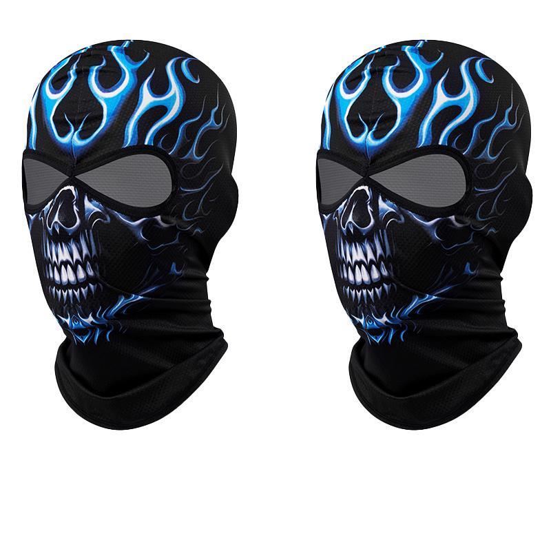 Skull Pattern Sun Care Face Mask, 2 Counts Breathable Full Face Balaclava for Hunting Fishing, Outdoor Sports Accessories for Cycling, Skiing, Snowboard