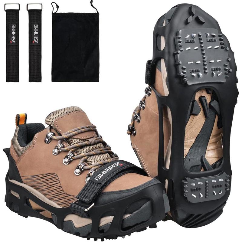 Ice Cleats Snow Traction Cleats for Walking on Snow and Ice Women Men Winter Outdoor Anti Slip Crampons Ice Cleats for Hiking Snow Boots Shoes