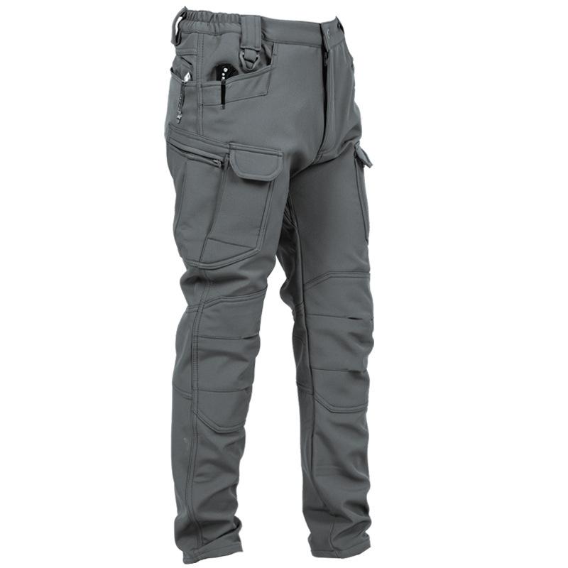 New Fashion Ix7 Outdoor Technical Trousers Men's Soft Shell Tactical Pants Fleece Warm Casual Working Pants Fleece-lined Thickened Climbing Pants Outdoor Sports Equipment Popular Black Five