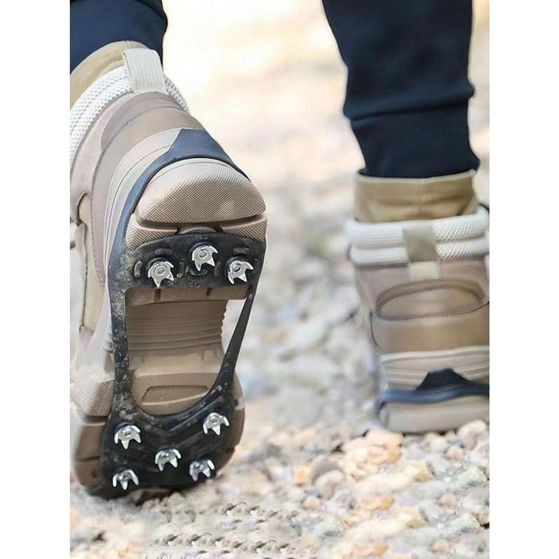 [Black Friday] 1pair Outdoor Anti-Skid Shoe Covers Ice Claws With 8 Stainless Steel Teeth Winter Anti-Slip Snow Grips Walking Crampons