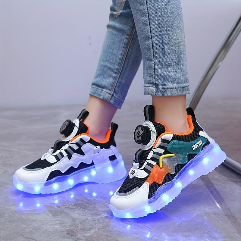 Kids Trendy Colorful Charging Luminous Sole Running Sports Shoes Comfortable Outdoors Sneakers For Boys Girls Children