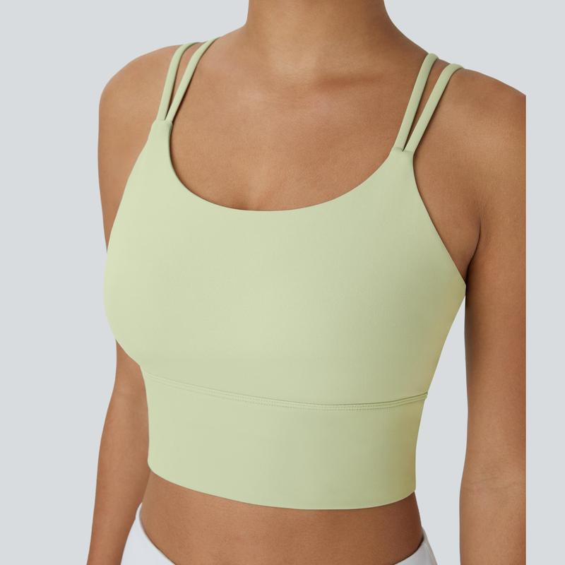 Halara Double Straps Backless Cropped Yoga Tank Top