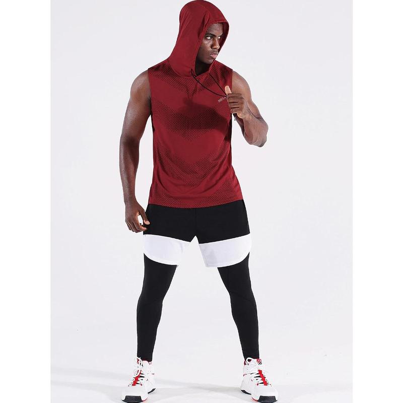 Men's Workout Tank Tops 3 Pack Sleeveless Running Shirts with Hoodie