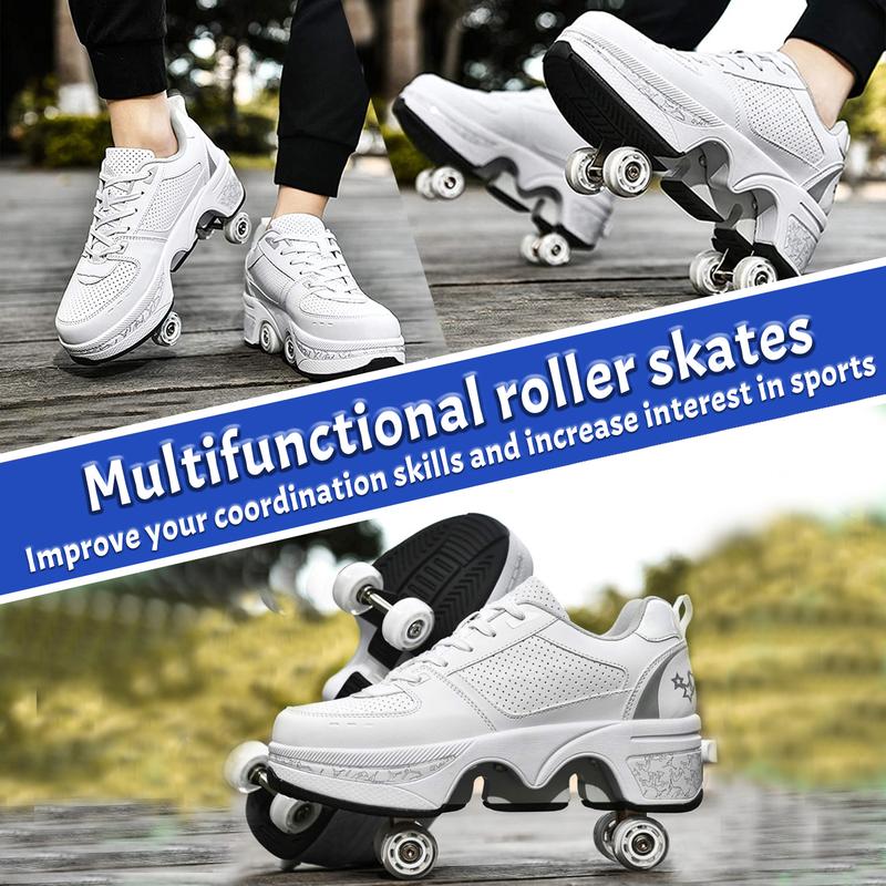 Yousulun 2-in-1 Roller Skate Shoes for Men And Women, Roller Shoes with Retractable Wheels, Multifunctional Roller Skates for Skating & Walking