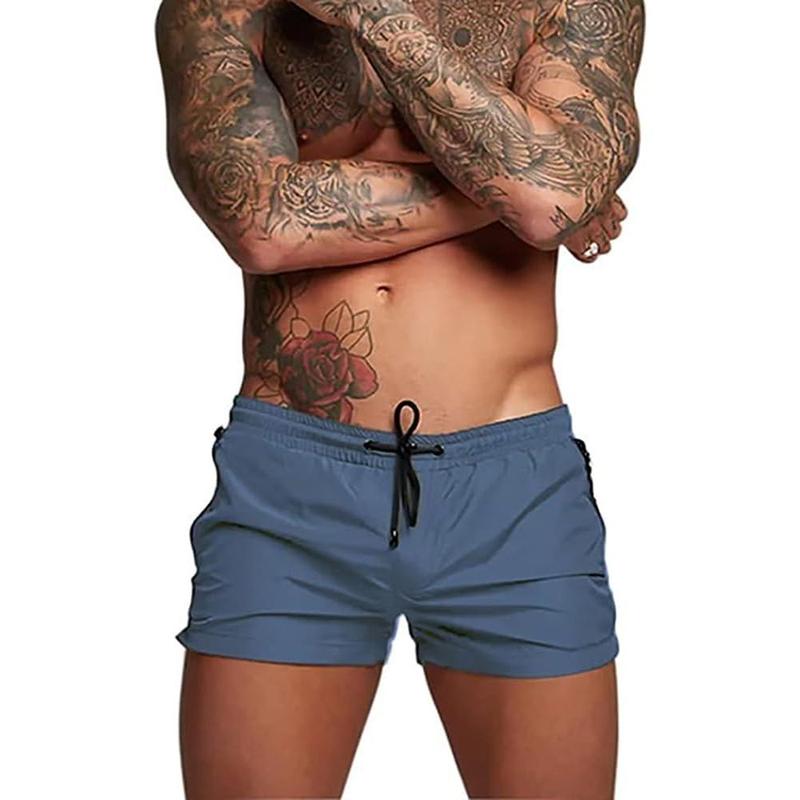 Men's Athletic Gym Workout Shorts 3 Inch Quick Dry Running Bodybuilding Short Shorts with Liner and Zipper Pockets  comfortable outdoor spandex Sports Shorts