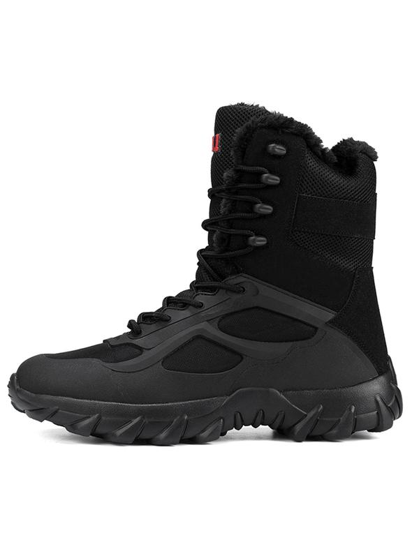 Men's Outdoor Hiking Boots, Casual Sporty Lace Up Boots, Warm & Non-slip Hiking Shoes for Desert, Mountain, Snow