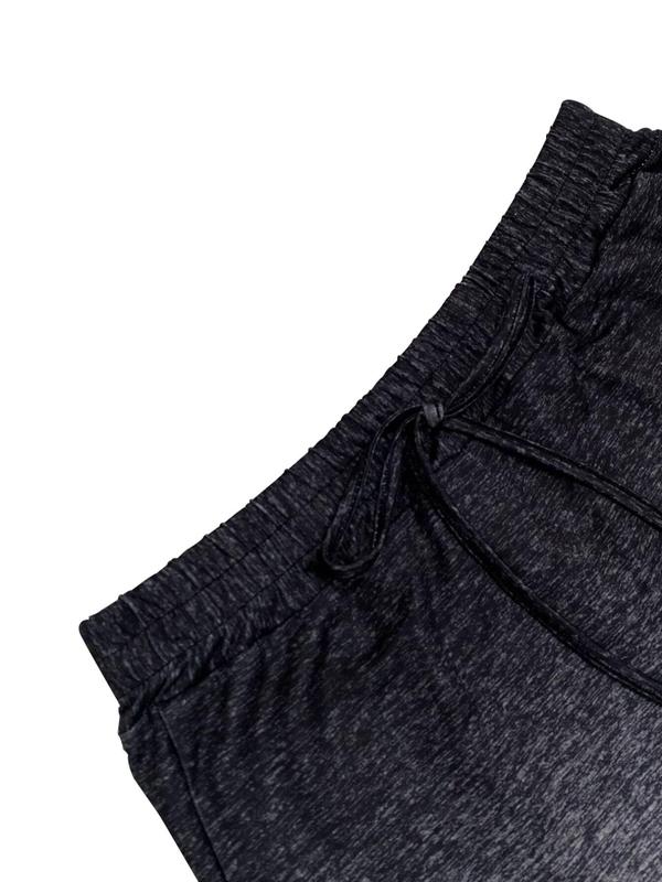 Women's Ombre Print Tie Front Elastic Waist Sports Shorts, Casual Comfy Breathable Shorts, Ladies Sportswear for All Seasons