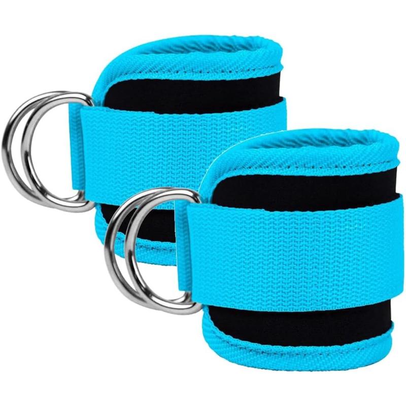 Ankle Straps Ankle Resistance Bands Wrist Cuffs Padded Straps Adjustable Fitness Glute Kickback D-Ring for Cable Machine Gym Foot Leg Training Brace Support 1 Pair