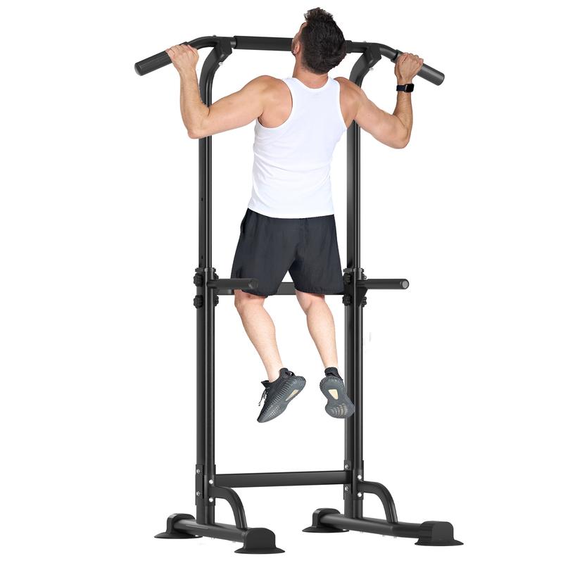 Power Tower Dip Station Pull Up Bar for Home Gym Adjustable Height Strength Training Workout Equipment,Pull Up Bar Station