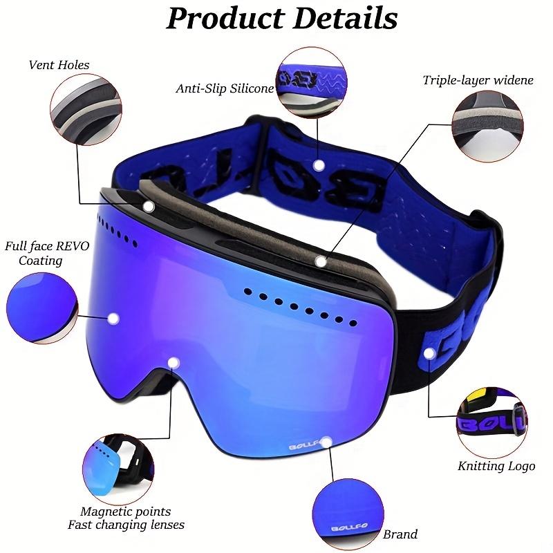 Ski Len Ski Goggles With Magnetic Double Layer Lens, Skiing Anti-fog UV400 Snowboard Goggles For Men And Women, Outdoor Sports Ski Glasses, Eyewear