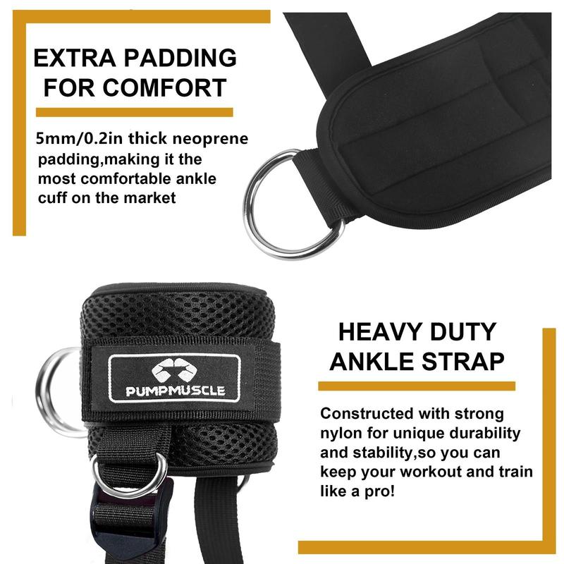 Ankle Strap, 1 Pair Adjustable Ankle Cuff for Cable Machine Kickbacks, Comfort Padded Gym Workout Ankle Strap for Butts, Leg Kickbacks, Glute