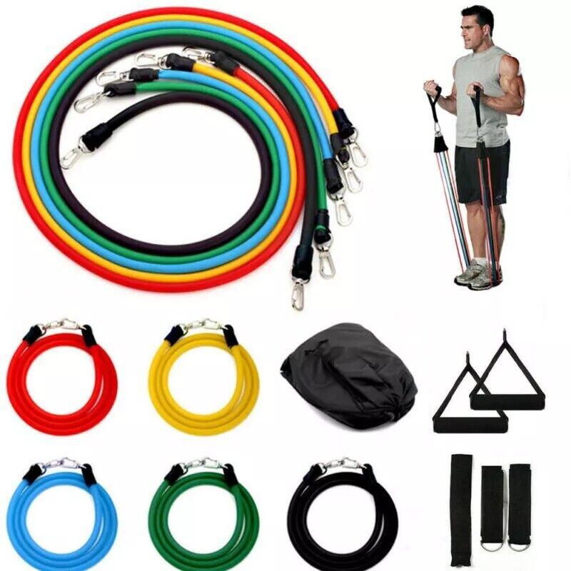 11 PCS Resistance Band Set for Yoga Pilates and Abs Exercise