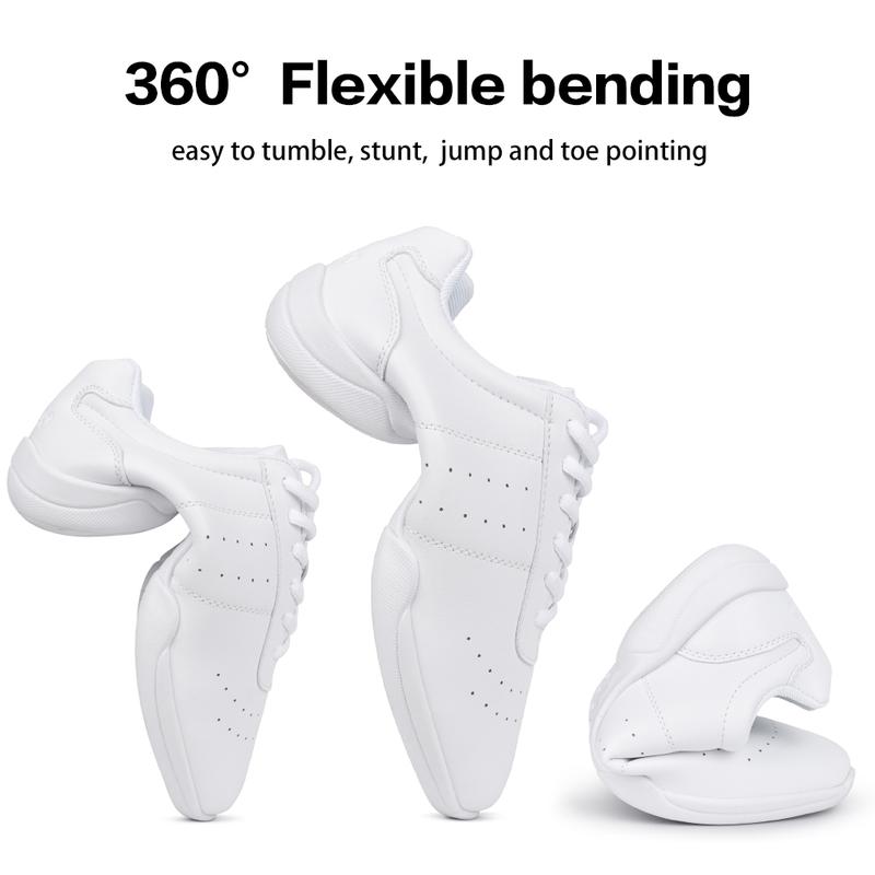 Cheer Shoes Women White Cheerleading Shoes Girls Varsity Cheer Shoes for Youth Athletic Dance Shoes Flats