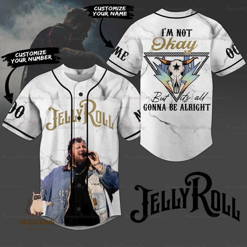 14 Designs Jelly Roll Im Not Okay Limited Edition Baseball Jersey Halloween Gifts Jelly Roll Jersey Jelly Roll Concert Shirt Jelly Roll Shirt Custom Jersey Western Jersey For Men Women