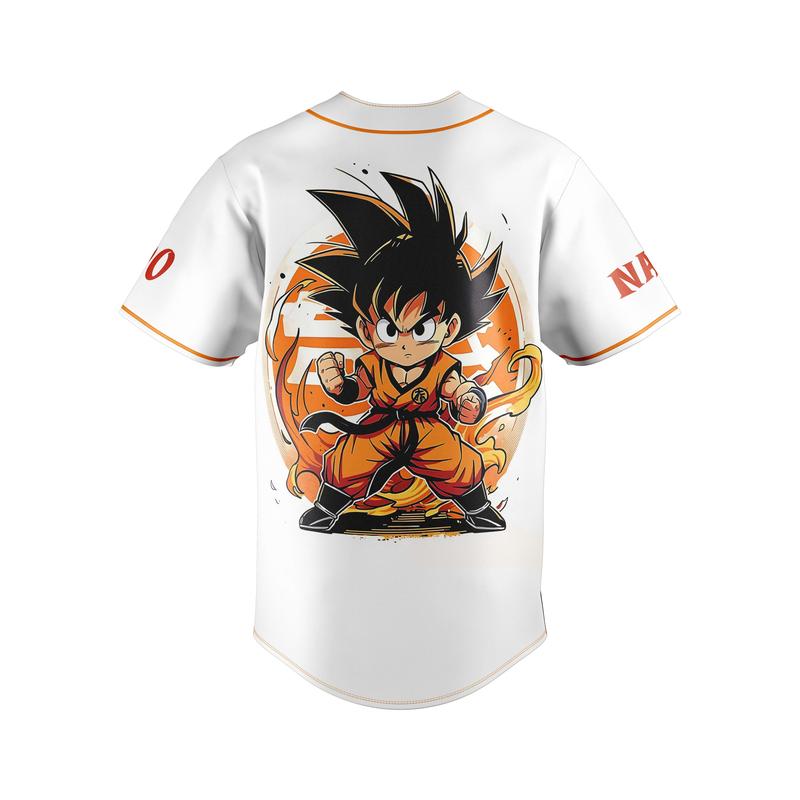 Goku Kid Dragon Ball Kame Baseball Jersey Sport Jersey Shirt Summer Gift For Him and For Her Gift For Baseball Fan Lover