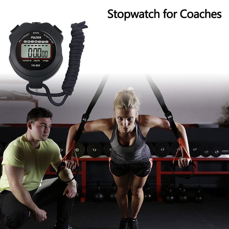 Sports Stopwatch Timer Single Lap Split Digital Stopwatch for Coaches Swimming Running Sport Training Stopwatch, Black